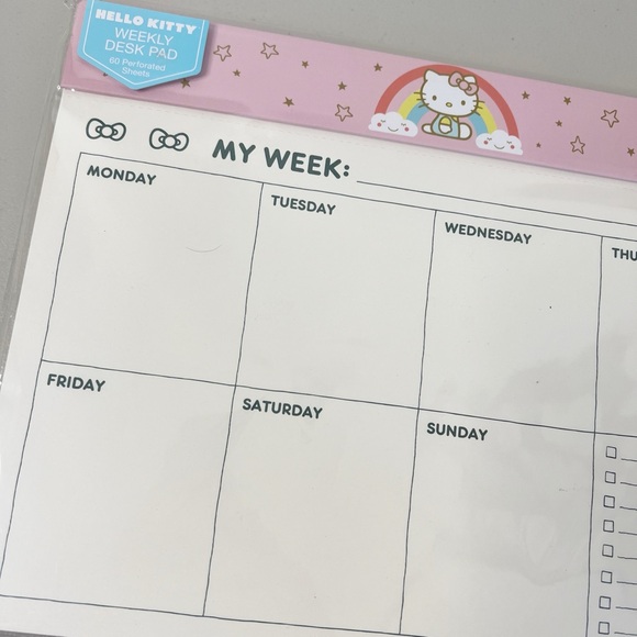 Hello Kitty Other - Hello Kitty Rainbow Weekly Calendar Desk Pad